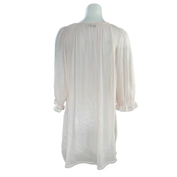 Miss Elaine Vintage ILGWU Pink Nylon Floral Embroidered Nightgown Small S - Picture 5 of 10